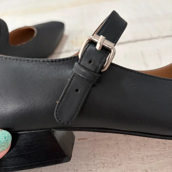 Huma Blanco Stella Mary Jane Pump EU size 38 Black Leather Pump Square Toe